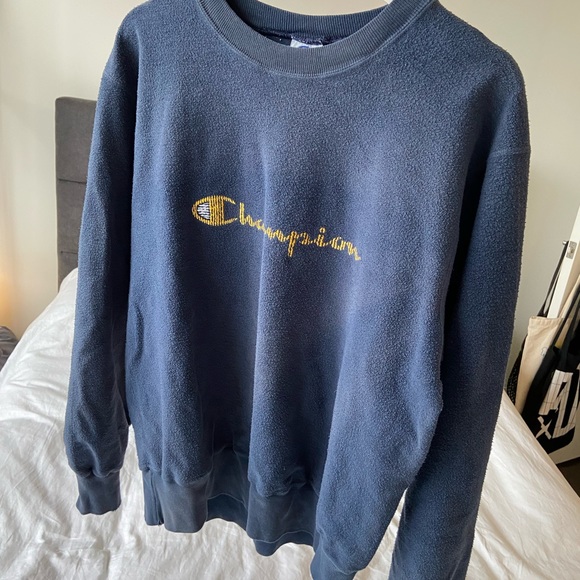 Navy Authentic Champion Crewneck Sweater - Picture 3 of 3